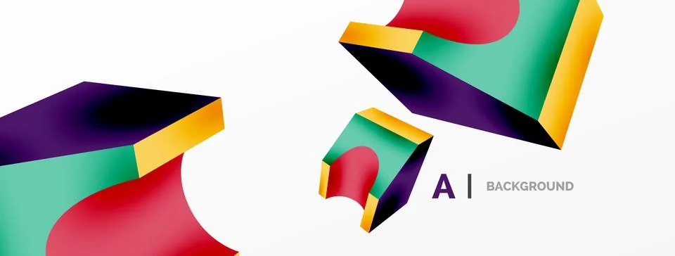 Abstract background - 3d abstract shape. Wallpaper for concept of AI technology Illustrazione stock