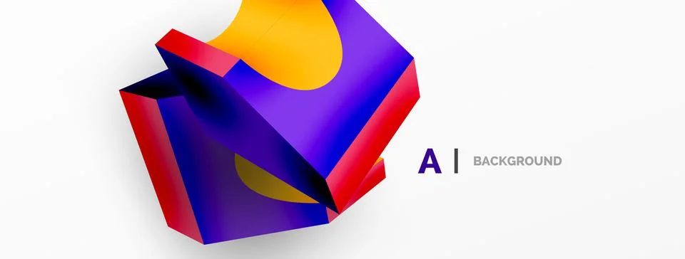 Abstract background - 3d abstract shape. Wallpaper for concept of AI technology Stock Illustration