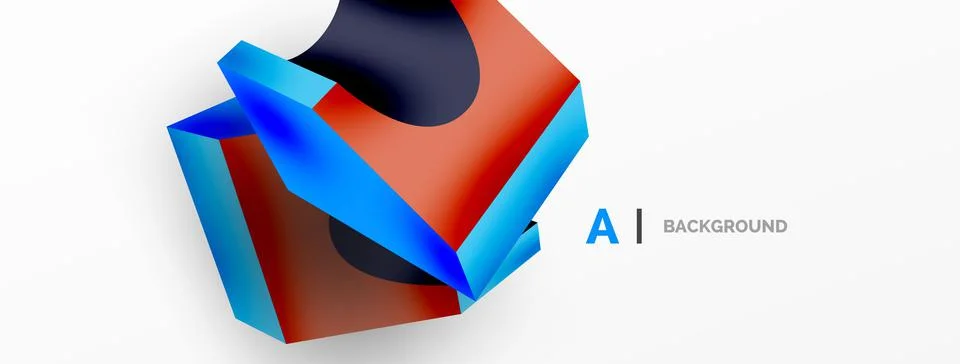 Abstract background - 3d abstract shape. Wallpaper for concept of AI technology Stock Illustration