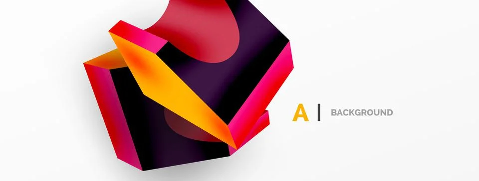 Abstract background - 3d abstract shape. Wallpaper for concept of AI technology Stock Illustration