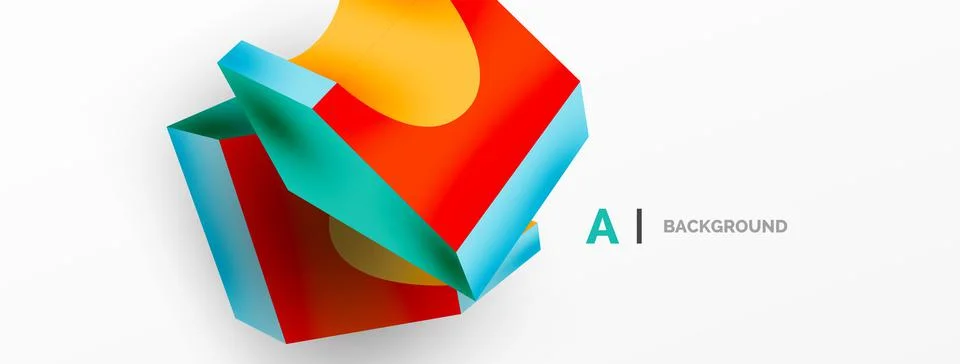 Abstract background - 3d abstract shape. Wallpaper for concept of AI technology Stock Illustration