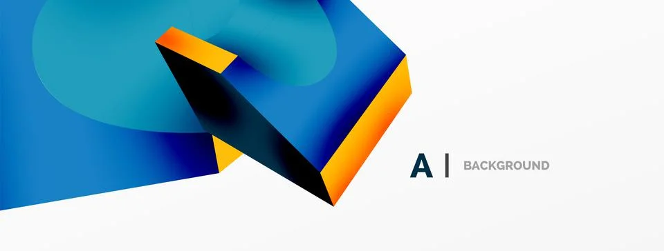 Abstract background - 3d abstract shape. Wallpaper for concept of AI technology Stock Illustration