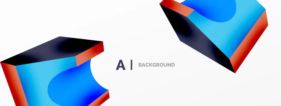 Abstract background - 3d abstract shape. Wallpaper for concept of AI technology Stock Illustration