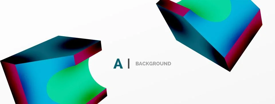 Abstract background - 3d abstract shape. Wallpaper for concept of AI technology Illustrazione stock
