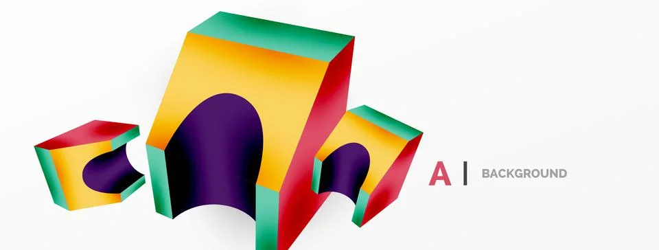 Abstract background - 3d abstract shape. Wallpaper for concept of AI technology 스톡 일러스트