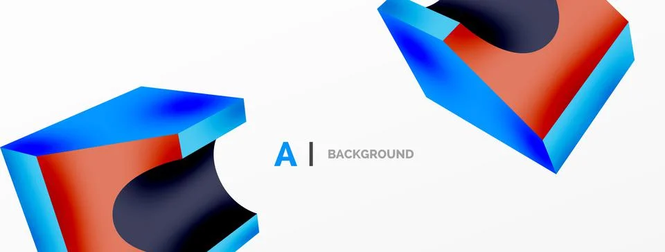 Abstract background - 3d abstract shape. Wallpaper for concept of AI technology 스톡 일러스트