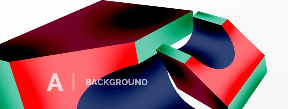 Abstract background - 3d abstract shape. Wallpaper for concept of AI technology Stock Illustration