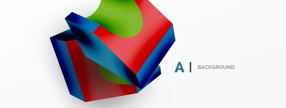 Abstract background - 3d abstract shape. Wallpaper for concept of AI technology Stock Illustration