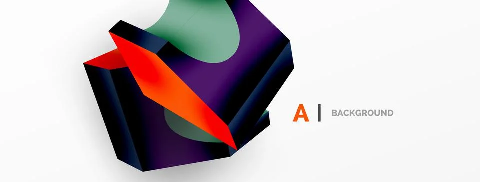 Abstract background - 3d abstract shape. Wallpaper for concept of AI technology 스톡 일러스트
