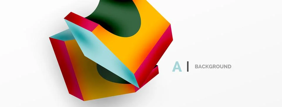 Abstract background - 3d abstract shape. Wallpaper for concept of AI technology Stock Illustration