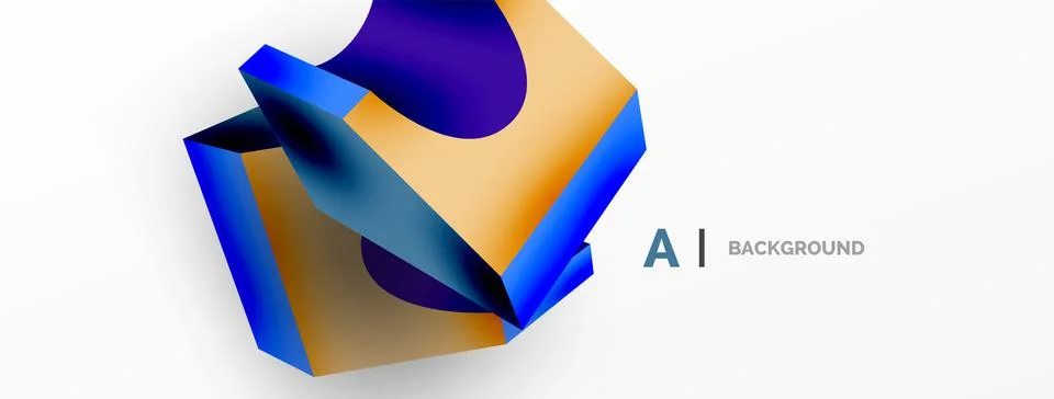 Abstract background - 3d abstract shape. Wallpaper for concept of AI technology Stock Illustration