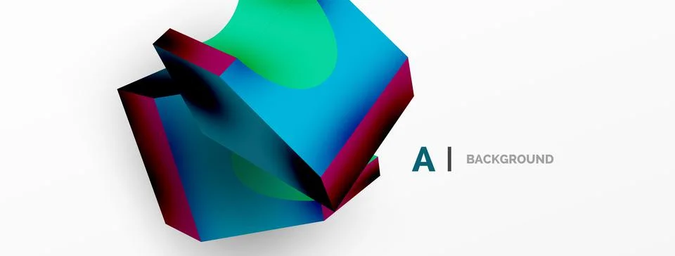 Abstract background - 3d abstract shape. Wallpaper for concept of AI technology イラスト素材