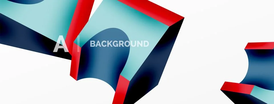 Abstract background - 3d abstract shape. Wallpaper for concept of AI technology イラスト素材
