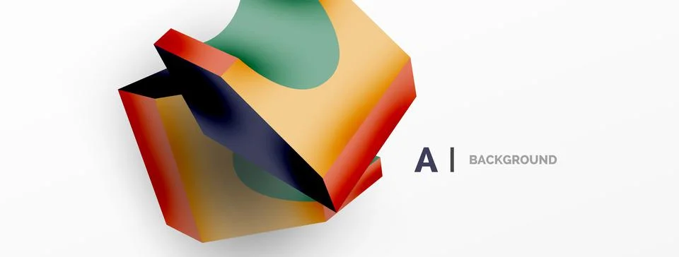 Abstract background - 3d abstract shape. Wallpaper for concept of AI technology Stock Illustration