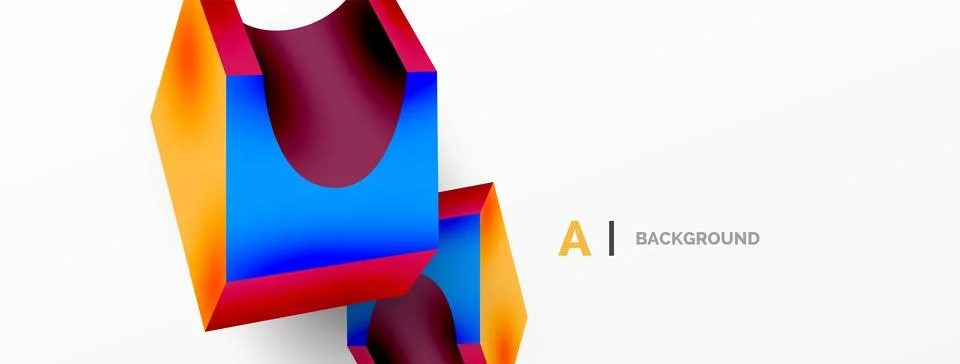 Abstract background - 3d abstract shape. Wallpaper for concept of AI technology Stock Illustration