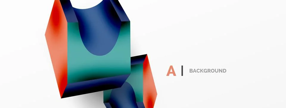 Abstract background - 3d abstract shape. Wallpaper for concept of AI technology Stock Illustration