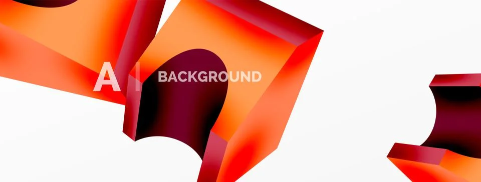 Abstract background - 3d abstract shape. Wallpaper for concept of AI technology Illustrazione stock