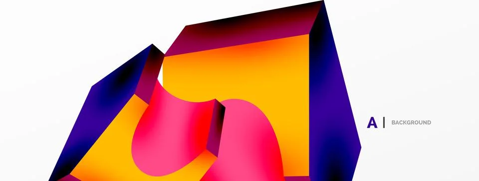 Abstract background - 3d abstract shape. Wallpaper for concept of AI technology Stock Illustration