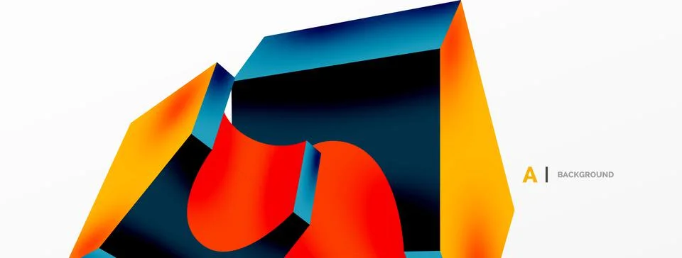 Abstract background - 3d abstract shape. Wallpaper for concept of AI technology Stock Illustration