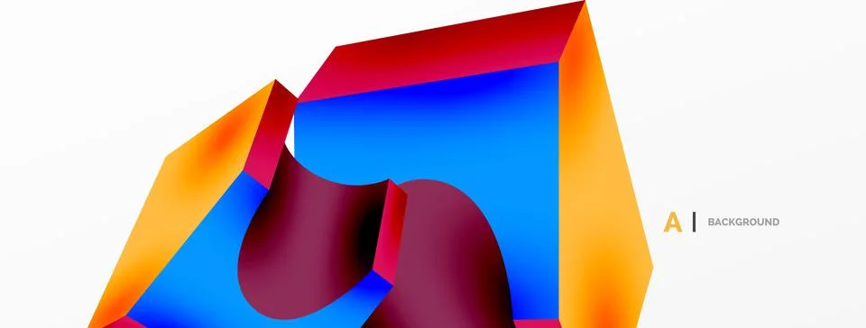 Abstract background - 3d abstract shape. Wallpaper for concept of AI technology Stock Illustration