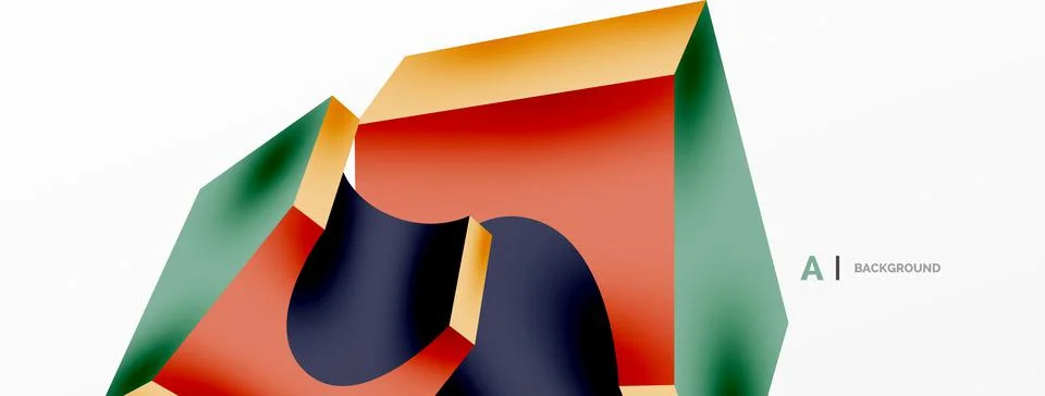 Abstract background - 3d abstract shape. Wallpaper for concept of AI technology Stock Illustration