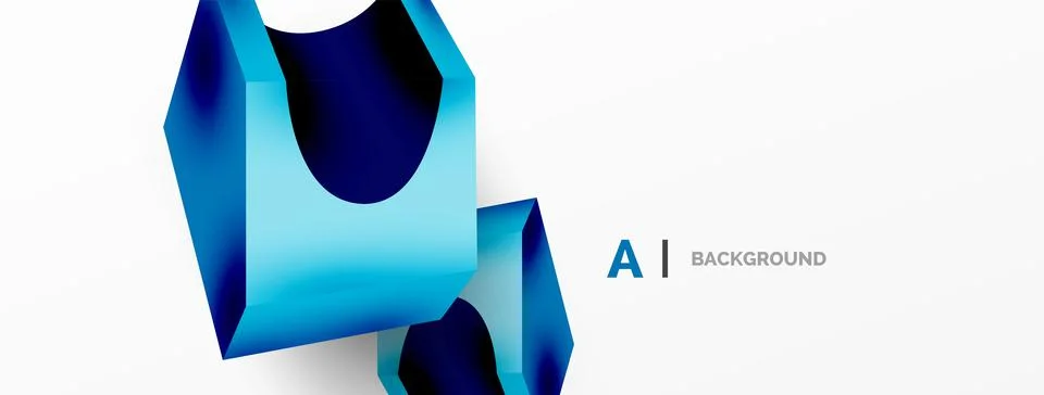 Abstract background - 3d abstract shape. Wallpaper for concept of AI technology 스톡 일러스트