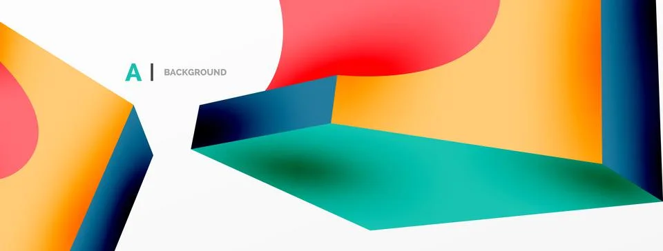 Abstract background - 3d abstract shape. Wallpaper for concept of AI technology Stock Illustration