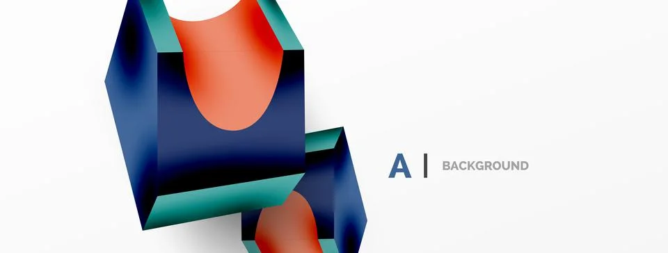 Abstract background - 3d abstract shape. Wallpaper for concept of AI technology Stock Illustration