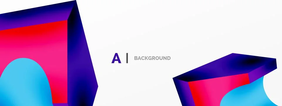 Abstract background - 3d abstract shape. Wallpaper for concept of AI technology Illustrazione stock