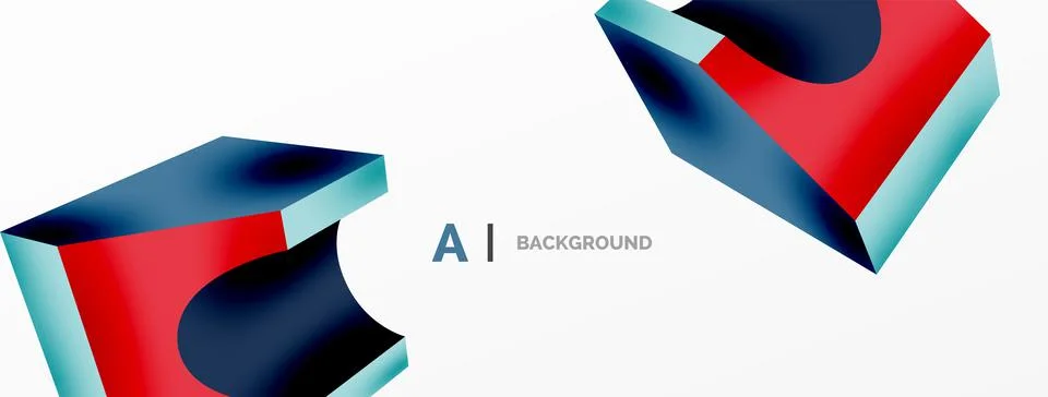 Abstract background - 3d abstract shape. Wallpaper for concept of AI technology Stock Illustration