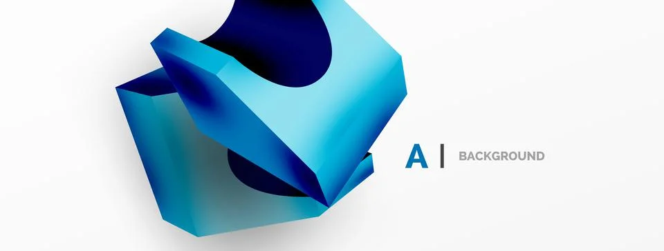 Abstract background - 3d abstract shape. Wallpaper for concept of AI technology Stock Illustration