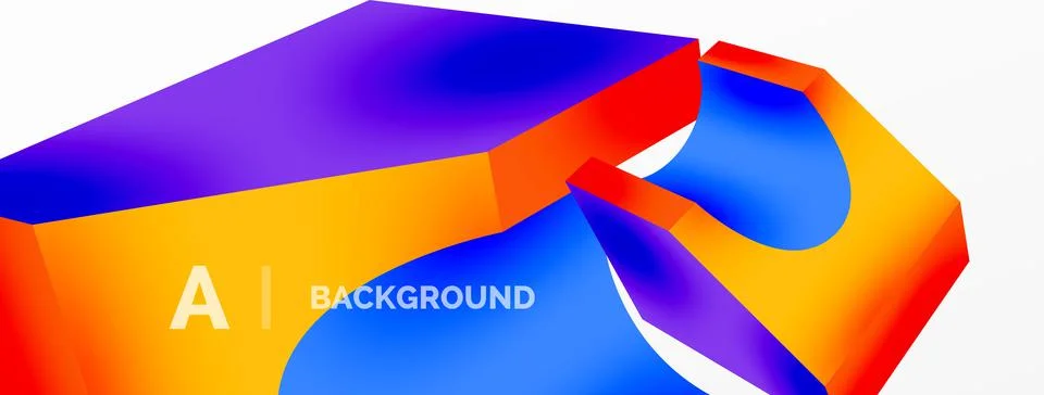 Abstract background - 3d abstract shape. Wallpaper for concept of AI technology Stock Illustration