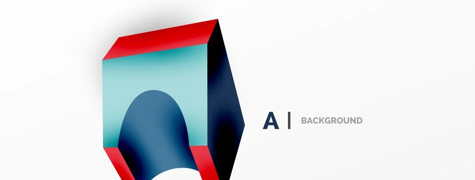 Abstract background - 3d abstract shape. Wallpaper for concept of AI technology 스톡 일러스트