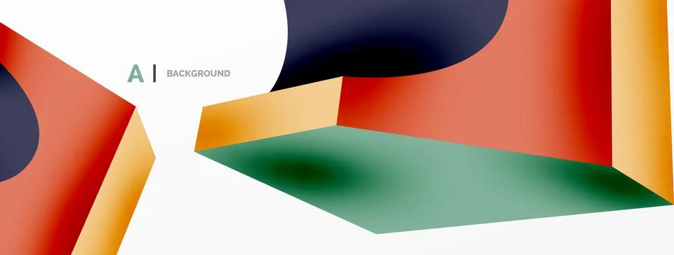 Abstract background - 3d abstract shape. Wallpaper for concept of AI technology Illustrazione stock