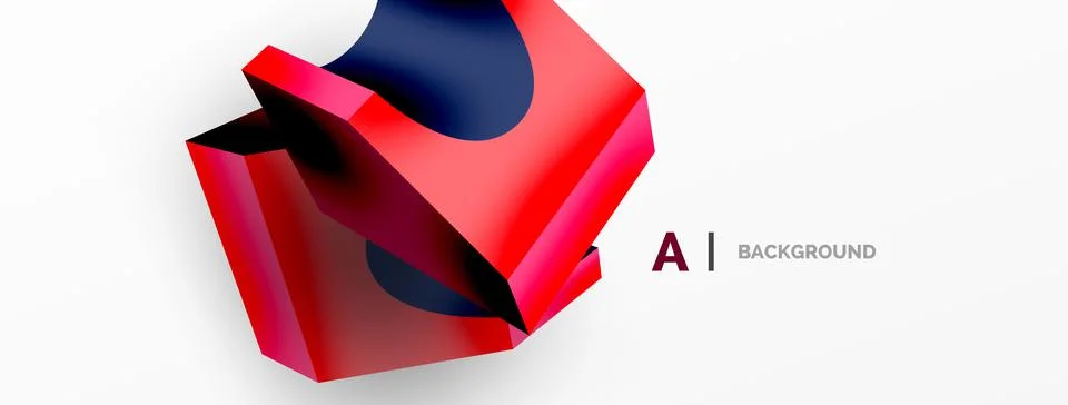 Abstract background - 3d abstract shape. Wallpaper for concept of AI technology 스톡 일러스트