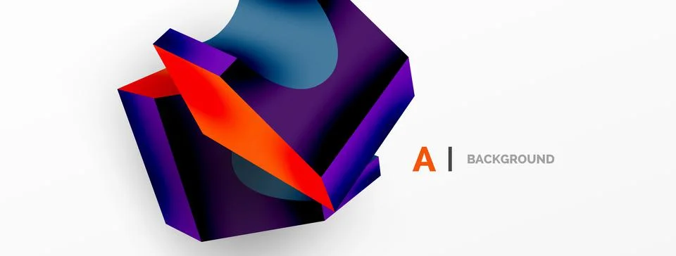 Abstract background - 3d abstract shape. Wallpaper for concept of AI technology Stock Illustration