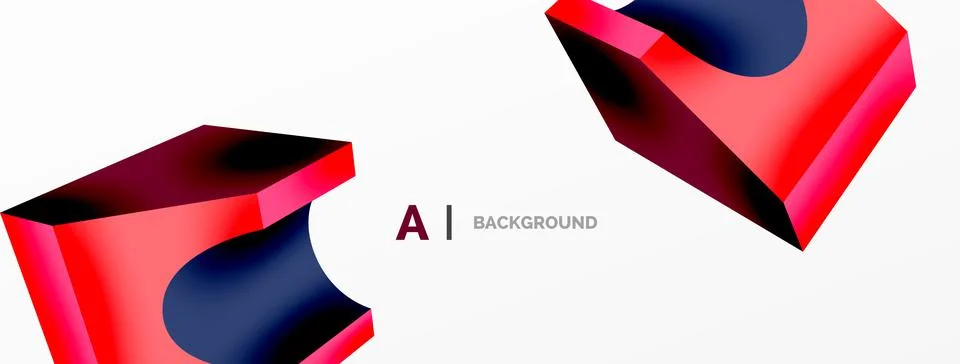 Abstract background - 3d abstract shape. Wallpaper for concept of AI technology 스톡 일러스트