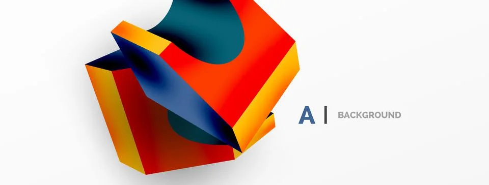 Abstract background - 3d abstract shape. Wallpaper for concept of AI technology 스톡 일러스트