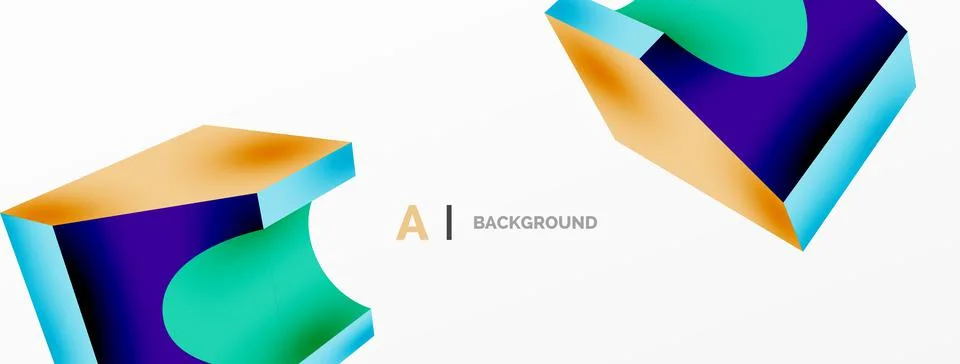 Abstract background - 3d abstract shape. Wallpaper for concept of AI technology 스톡 일러스트