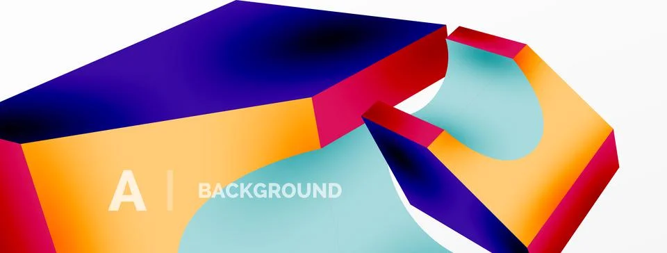 Abstract background - 3d abstract shape. Wallpaper for concept of AI technology Stock Illustration