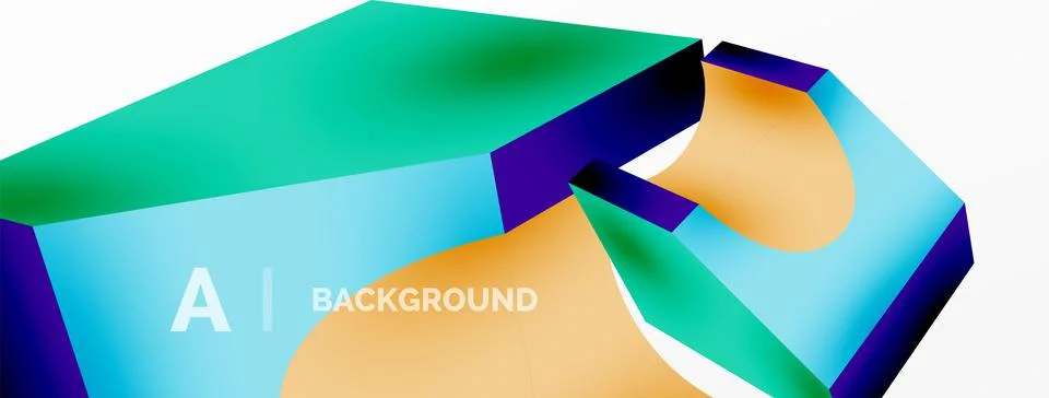 Abstract background - 3d abstract shape. Wallpaper for concept of AI technology 스톡 일러스트