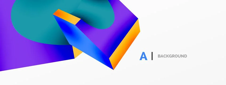 Abstract background - 3d abstract shape. Wallpaper for concept of AI technology Stock Illustration