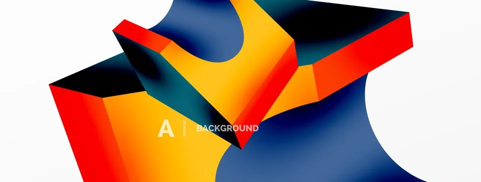 Abstract background - 3d abstract shape. Wallpaper for concept of AI technology 스톡 일러스트