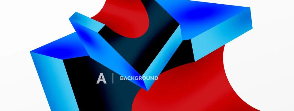 Abstract background - 3d abstract shape. Wallpaper for concept of AI technology 스톡 일러스트