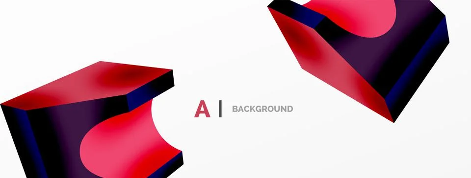 Abstract background - 3d abstract shape. Wallpaper for concept of AI technology Illustrazione stock