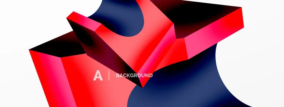 Abstract background - 3d abstract shape. Wallpaper for concept of AI technology Stock Illustration
