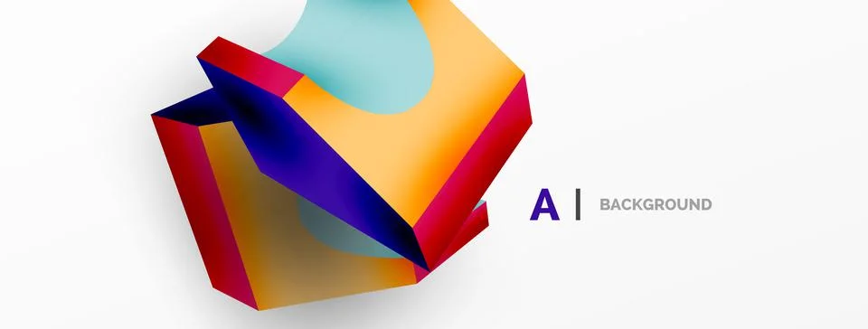 Abstract background - 3d abstract shape. Wallpaper for concept of AI technology 스톡 일러스트