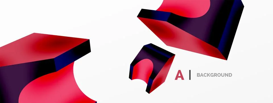 Abstract background - 3d abstract shape. Wallpaper for concept of AI technology Stock Illustration