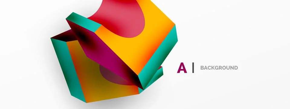 Abstract background - 3d abstract shape. Wallpaper for concept of AI technology イラスト素材