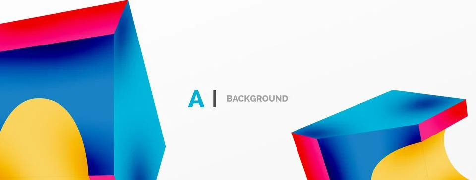 Abstract background - 3d abstract shape. Wallpaper for concept of AI technology Stock Illustration